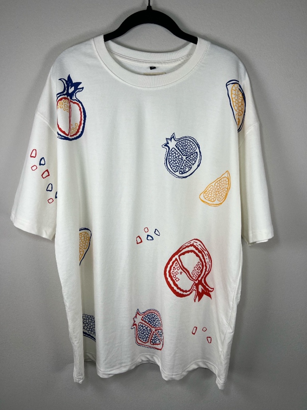 House of Hemp India Chic Epoch Graphic Crew Neck T-Shirt Beige Terry Knit  Sz XL